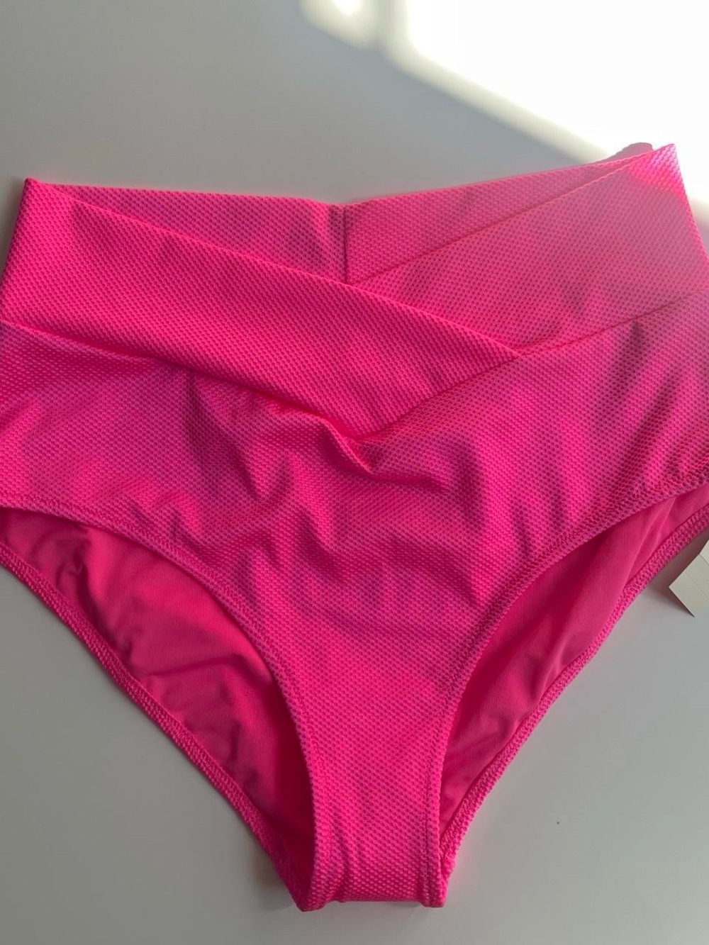 aerie Hot Pink High-Waist Crossover Bikini Bottoms